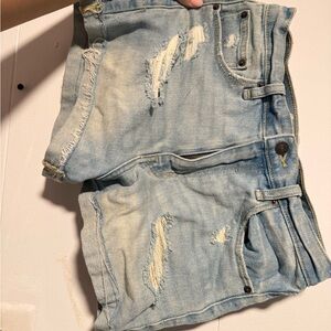 Abercrombie Distressed Light Blue Denim Shorts
